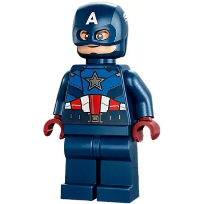  Captain America - Dark Blue Suit with Dark Blue Belt, Dark Red Hands, Helmet