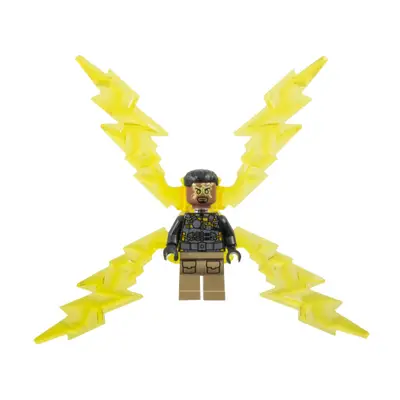  Electro - Black and Dark Tan Outfit, Medium Brown Head, Large Electricity Wings