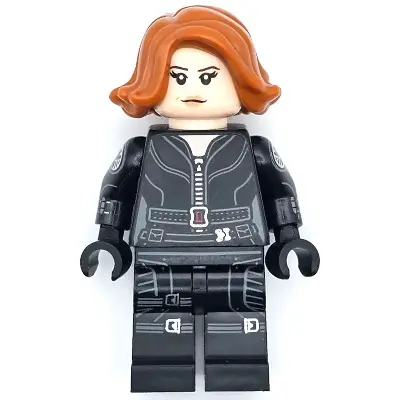  Black Widow - Black Jumpsuit, Dark Orange Short Hair, Printed Legs, Printed Arms