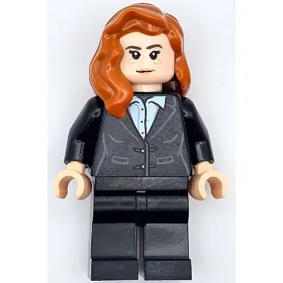  Pepper Potts - Black Suit, Dark Orange Hair over Shoulder