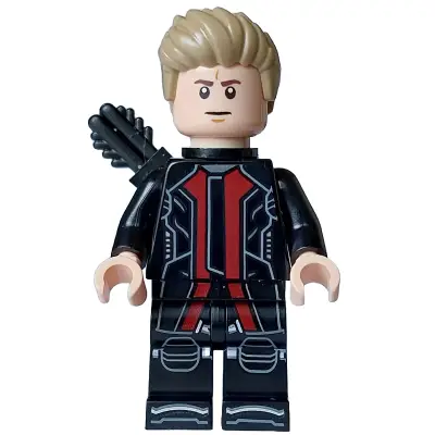  Hawkeye - Black and Dark Red Suit, Dark Tan Hair, Quiver, Silver Boot Tips