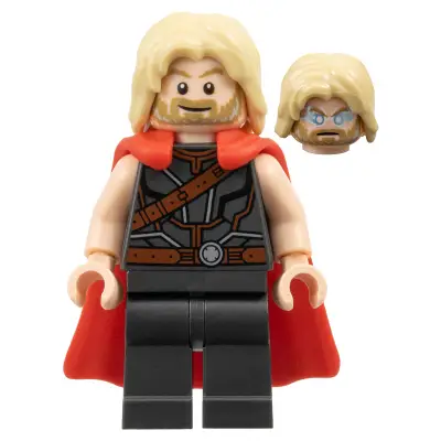  Thor - Flexible Rubber Cape, Pearl Dark Gray Legs, Tousled Hair