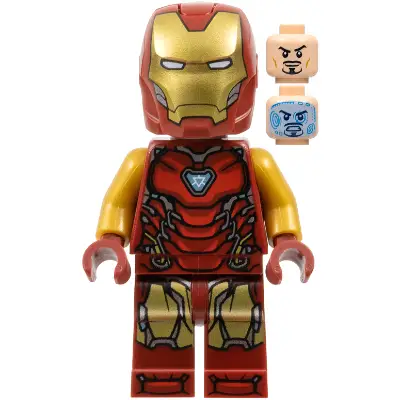  Iron Man - Mark 85 Armor, Large Helmet Visor, Thick Red Markings on Torso