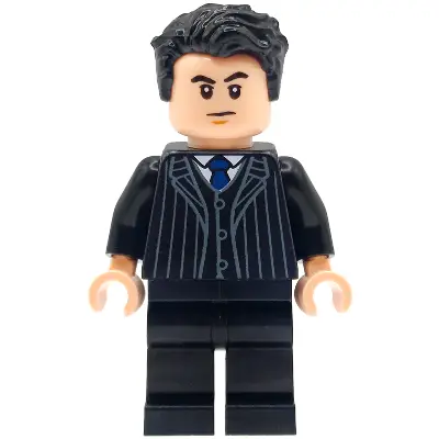  Bruce Wayne - Black Suit with Dark Blue Tie
