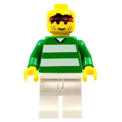  Soccer Player - Green and White Team with Number 3 on Back