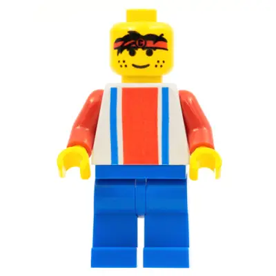  Soccer Player - Red, White, and Blue Team with Number 3 on Back