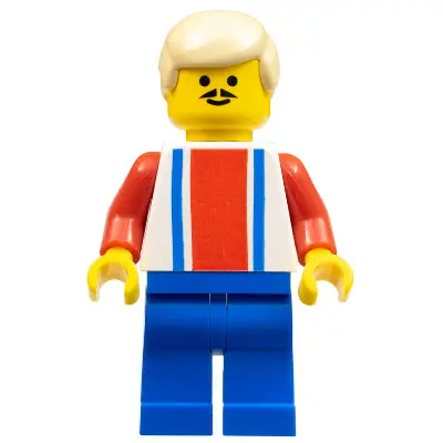  Soccer Player - Red, White, and Blue Team with Number 9 on Back, Tan Hair