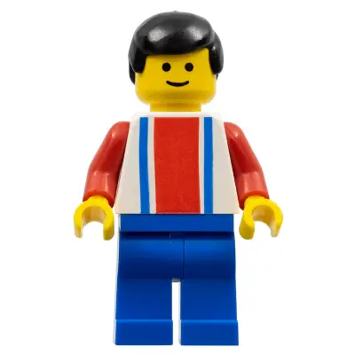  Soccer Player - Red, White, and Blue Team with Number 18 on Back