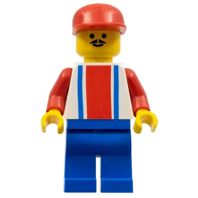  Soccer Player - Red, White, and Blue Team with Number 9 on Back, Red Cap