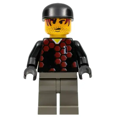  Soccer Player - Red and Blue Team Goalie with Number 1