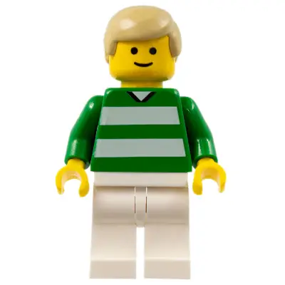  Soccer Player - Green and White Team with Number 18 on Back
