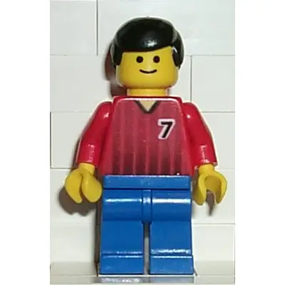  Soccer Player - Red and Blue Team with Number 7