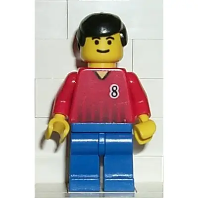  Soccer Player - Red and Blue Team with Number 8