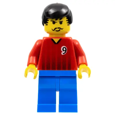  Soccer Player - Red and Blue Team with Number 9