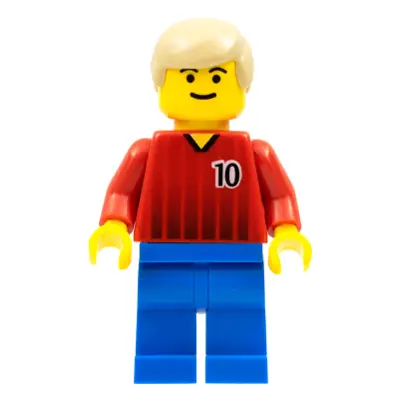  Soccer Player - Red and Blue Team with Number 10