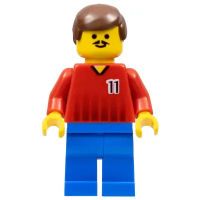  Soccer Player - Red and Blue Team with Number 11