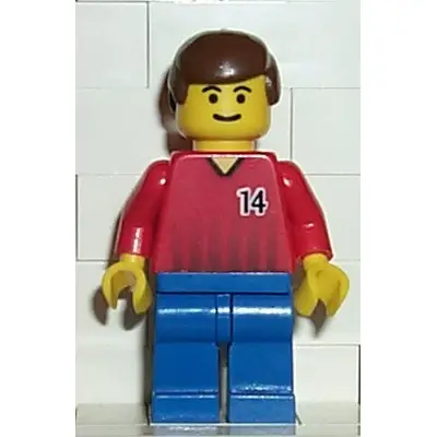  Soccer Player - Red and Blue Team with Number 14