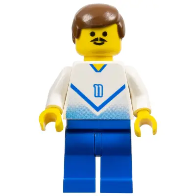  Soccer Player White & Blue Team with shirt #11
