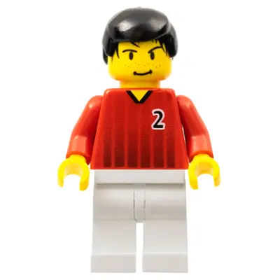  Soccer Player - Red and White Team with Number 2