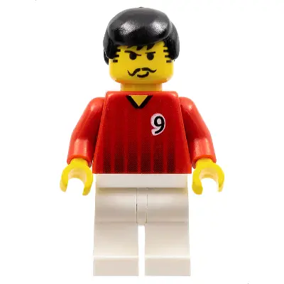  Soccer Player - Red and White Team with Number 9