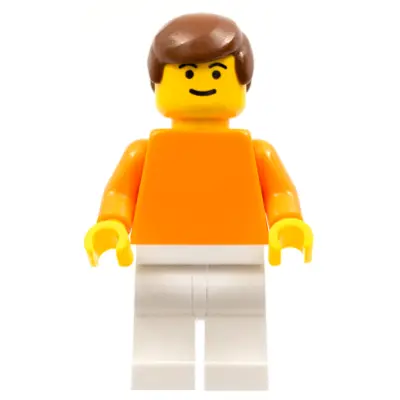  Plain Orange Torso with Orange Arms, White Legs, Brown Male Hair (Dutch National Player)
