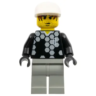  Soccer Player White Team Goalie with #1