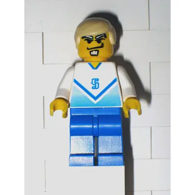  Soccer Player White & Blue Team with shirt  #5