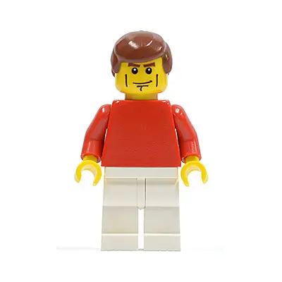  Plain Red Torso with Red Arms, White Legs, Reddish Brown Male Hair (Soccer Player)