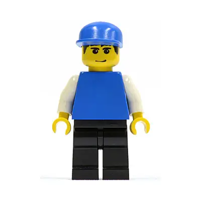  Plain Blue Torso with White Arms, Black Legs, Blue Cap (Soccer Goalie)
