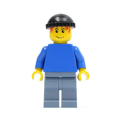 Plain Blue Torso with Blue Arms, Sand Blue Legs, Black Knit Cap (Soccer Player)