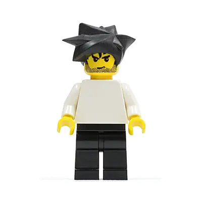  Plain White Torso with White Arms, Black Legs, Black Hair Angular Swept Sideways (Adidas Super Goalie)