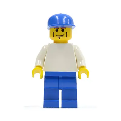  Plain White Torso with White Arms, Blue Legs, Blue Cap (Soccer Player)
