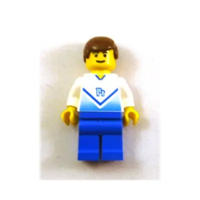  Soccer Player White & Blue Team with shirt #14