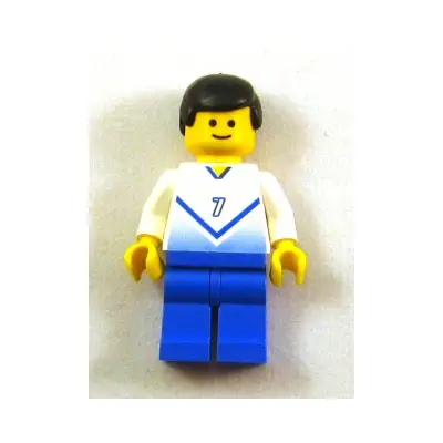  Soccer Player White & Blue Team with shirt  #7