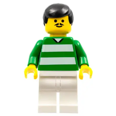  Soccer Player - Green and White Team with Number 4 on Back