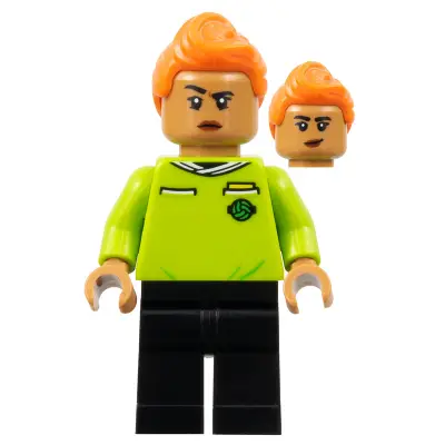  Soccer Referee - Orange Hair, Lime Jersey, Black Legs