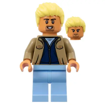  Soccer Spectator - Layered Dark Tan and Dark Blue Jackets, Bright Light Blue Legs, Bright Light Yellow Spiked Hair Swept Up