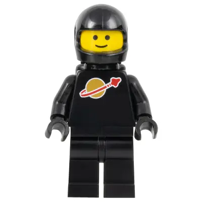  Classic Space - Black with Air Tanks and Motorcycle (Standard) Helmet, Logo High on Torso (Second Reissue)