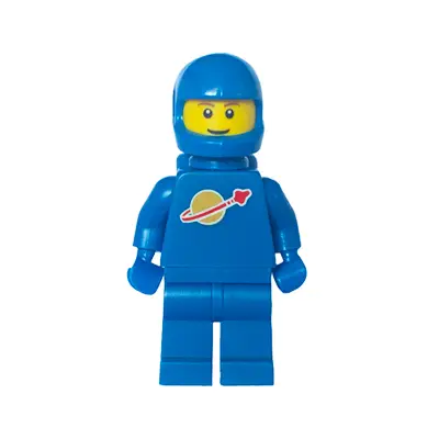  Classic Space - Blue with Air Tanks and Motorcycle (Standard) Helmet, Brown Eyebrows, Thin Grin (Reissue)