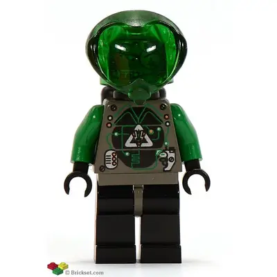  Insectoids Zotaxian Alien - Male, Gray and Green with Green Circuits and Silver Panels (Techno Leon)