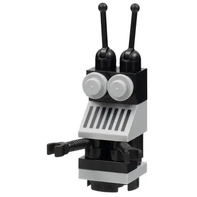  Classic Space Droid - Round Plate Base, Light Bluish Gray and Black