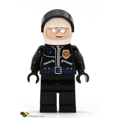  Police - Highway Patrolman, Black Shirt with Badge and Radio, Black Legs, White Helmet