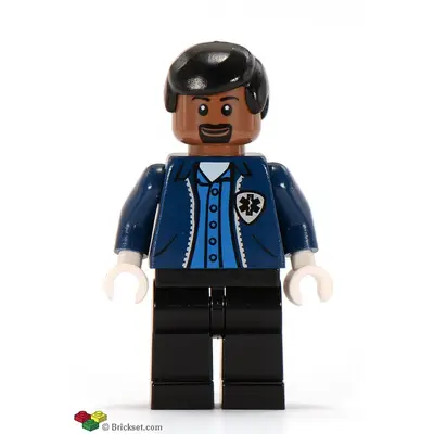  Ambulance Driver, Dark Blue Torso with EMT Star of Life Logo, Black Legs, Black Male Hair