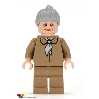  Aunt May, Dark Tan Blouse, Dark Tan Legs, Light Bluish Gray Ponytail Hair