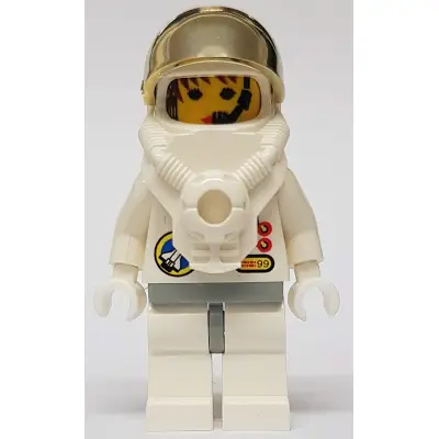  Space Port - Astronaut 2 Red Buttons, White Legs with Light Gray Hips, Female