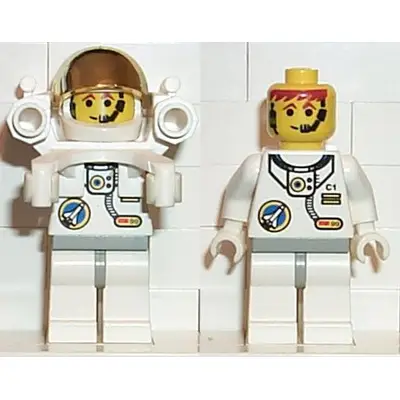  Space Port - Astronaut C1, White Legs with Light Gray Hips, Rocket Pack