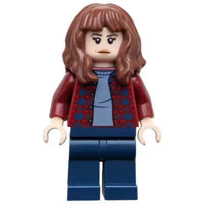  Joyce Byers - Dark Red Plaid Flannel Shirt, Dark Blue Legs
