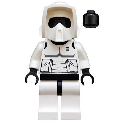 Imperial Scout Trooper - Plain Black Head, Dark Bluish Gray Torso Print