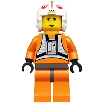  Luke Skywalker - Pilot Suit, Simple Torso and Helmet, Dark Gray Hips, Yellow Head