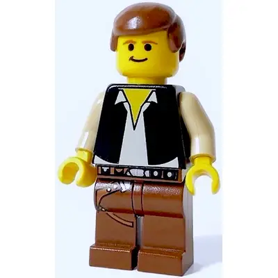  Han Solo - Yellow Head, Black Vest over Tan Shirt, Brown Legs with Belts